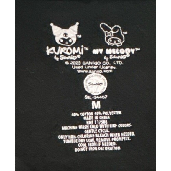 Sanrio Kuromi My Melody Sweatshirt Medium Black Crewneck 2023 Cute Anime Kawaii - Picture 3 of 3